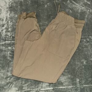 Mondetta Ruched Jogger Pants Women’s Large Olive Green Stretch Drawstring Waist